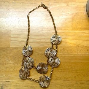 Gold necklace - low hanging - two levels